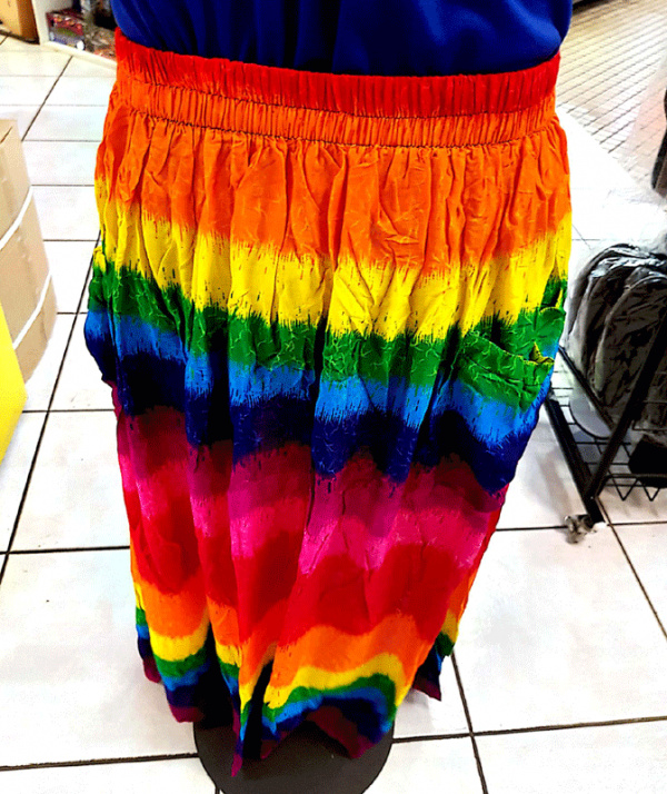 Bali Skirts are light, cool, and colourful they have pockets for your convenience